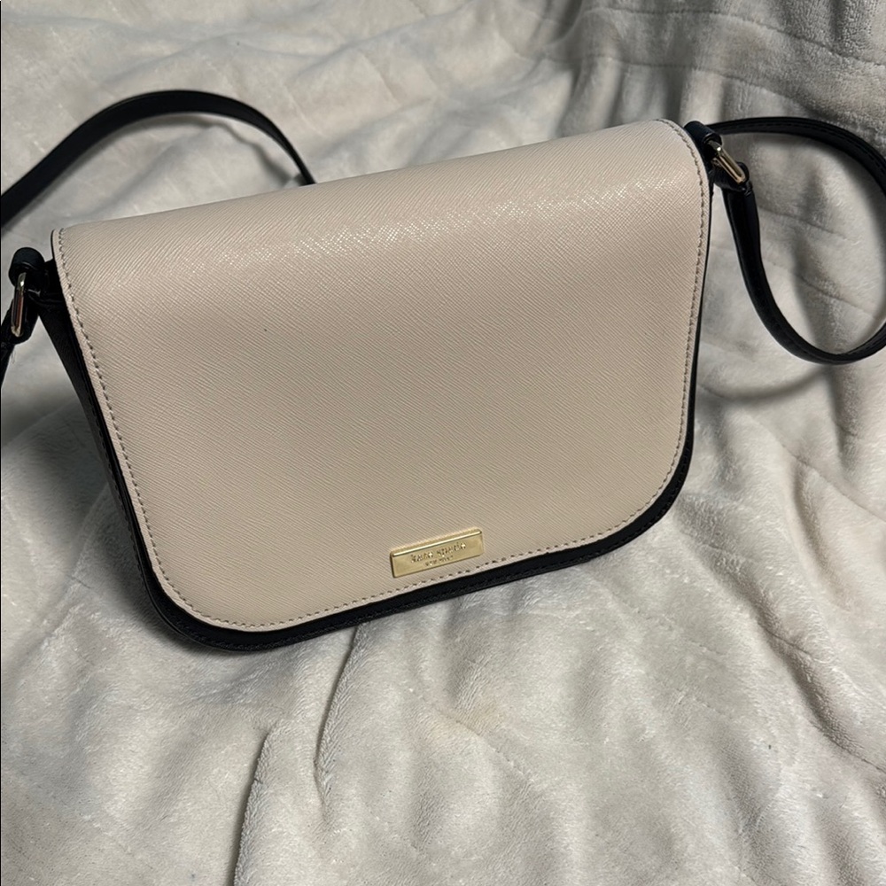 Kate Spade Cream and Black Crossbody Bag with Adjustable Strap